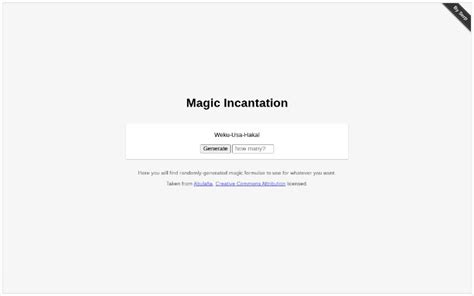 Magic sdell incantation generator